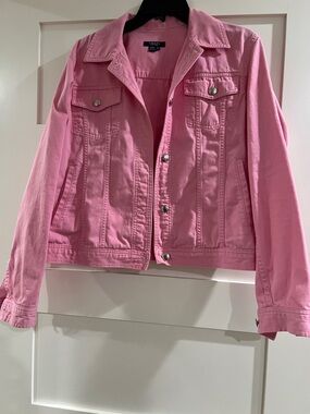 Chaps Pink Denim Trucker Jacket - Women's Classic Fit